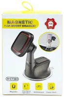 Автомобильный держатель Magnetic H-CT301 для смартфона магнитный на приборную панель/лобовое стекло на присоске (черный)