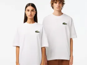 Футболка Lacoste оверсайз унисекс из органического хлопка