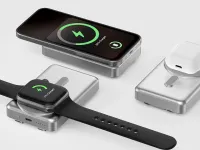 Внешний аккумулятор WiWU Elite MagSafe Wi-P056 10000mAh 15W кабель Type-C, Lightning/подставка (серебристый)