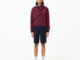 Жаккардовая толстовка Lacoste унисекс на молнии
