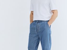 Джинсы джоггеры, Синий