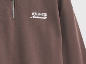 Толстовка с воротником-стойкой на молнии, Коричневый