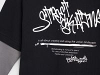 Лонгслив с принтом для мальчиков, Черный