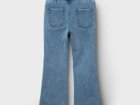 Брюки текстильные джинсовые утепленные флисом для девочек