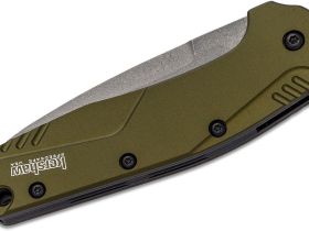 Полуавтоматический складной нож Kershaw Dividend, сталь композит CPM D2/N690, рукоять алюминий, олива