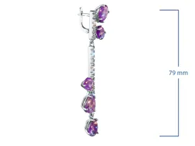 Серьги из серебра с аметистами и топазами э0607сг01260354