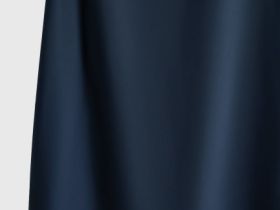 Сатиновое платье с американской проймой, Синий