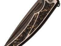 Складной нож TUOTOWN Espada DLC, сталь Tmax, рукоять Grey Crystal Ti/Chaotic Gold CF