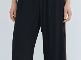 Прямые брюки с лампасами, Черный