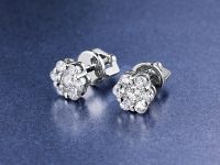 Пусеты из белого золота с бриллиантами э4701пс11141800