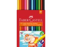 Набор карандашей цветных Faber-castell "Jumbo" 12 шт с точилкой в картоне