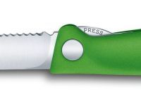 Складной нож для овощей VICTORINOX SwissClassic, 11 см с волнистой заточкой, зелёный