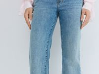 Джинсы Клёш с эластаном, Голубой