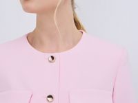 Однобортный укороченный жакет, Розовый