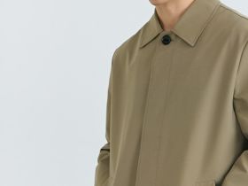 Плащ на пуговицах, Бежевый