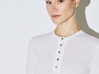 Футболка хенли из хлопка, Белый