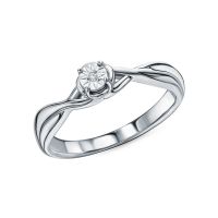 Серебряное кольцо с бриллиантом