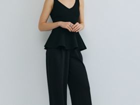 Трикотажные прямые брюки, Черный