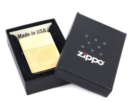 Зажигалка ZIPPO Brushed Brass, латунь, золотистый, матовая, 36х56х12 мм