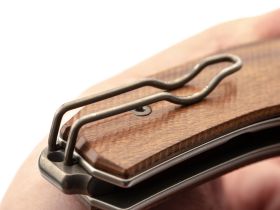 Нож складной LionSteel KUR BST Santos Wood, сталь Stonewashed & PVD-Coated Uddeholm Sleipner®, рукоять палисандр