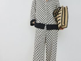 Блузка из вискозы с принтом, Белый