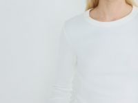 Лонгслив с эффектом стирки, Белый