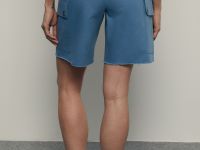 Шорты из тенселя с накладными карманами