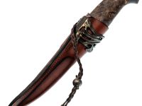 Нож Финка Карп, сталь N690, рукоять карельская береза, серый