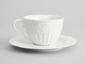 Чайная пара Emboss White