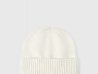 Вязаная шапка с отворотом, Бежевый