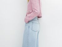 Свободные джинсы со средней посадкой, Голубой