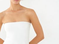 Трикотажный топ с баской, Белый