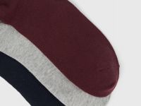 Высокие носки в рубчик, 3 пары, Красный