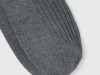 Высокие носки в рубчик с вышивкой, Серый