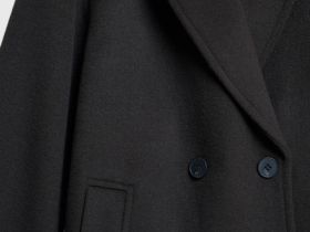 Длинное двубортное пальто из шерсти, Коричневый