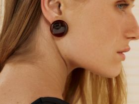 Серьги-джекеты из смолы, Коричневый
