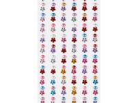 Наклейки акриловые MESHU "Bright flowers", 25*10 см, стразы, 150 наклеек, инд. уп., европодвес