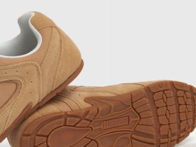 Кроссовки из натуральной кожи, Бежевый