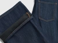 Утеплённые широкие джинсы, Синий