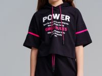 Комплект трикотажный для девочек: майка, шорты, фуфайка (футболка)