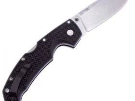 Нож складной Cold Steel Voyager Large Drop Plain Edge, сталь Aus-10A, рукоять Griv-Ex, черный
