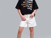 Шорты текстильные джинсовые для девочек