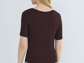 Футболка с вырезом "хенли", Коричневый