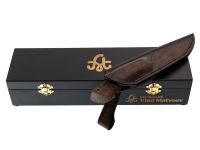 Авторский нож Лёд, сталь мозаичный дамаск, подарочная шкатулка