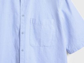 Рубашка из ткани оксфорд с коротким рукавом, Голубой