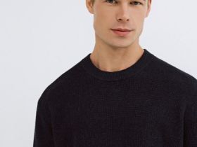 Текстурный джемпер, Синий