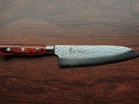 Нож Сантоку 180 мм, Sakai Takayuki, сталь VG-10 Damascus, рукоять дерево Pakka wood, коричневый