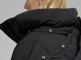 Пуховик с воротником-стойкой и съемным капюшоном