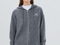 Кардиган на молнии из пряжи с шерстью, Серый