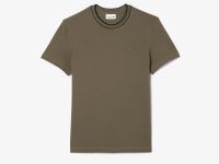 Мужская футболка Lacoste с воротником в полоску из эластичного хлопка